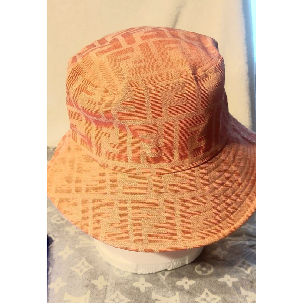 Coral and Gold Bucket Hat - Picture 3 of 4